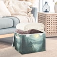 thumbnail image 3 of Yayeee Collapsible Cube Storage Bin with Lid Fabric Closet Decorative Basket with Handles, Forest House, 3 of 7