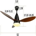 thumbnail image 7 of Canddidliike 52" Wood Blade Ceiling Fan with LED Frosted Light and Remote Control, 7 of 7