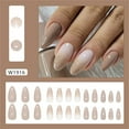 thumbnail image 2 of KUFptva 24Pcs French Almond Press On Nails Glitters Gradient Design Stick ons Comfortable Acrylic False Nails For Everyday Use, 2 of 7