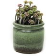 thumbnail image 1 of Premium Succulent Planter Cache Pot Ceramic with Decorative Patina Glaze, 1 of 6