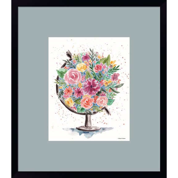 Great Art Now Flower Globe by Rachel Nieman, Framed Wall Art, 17.5W x 20H