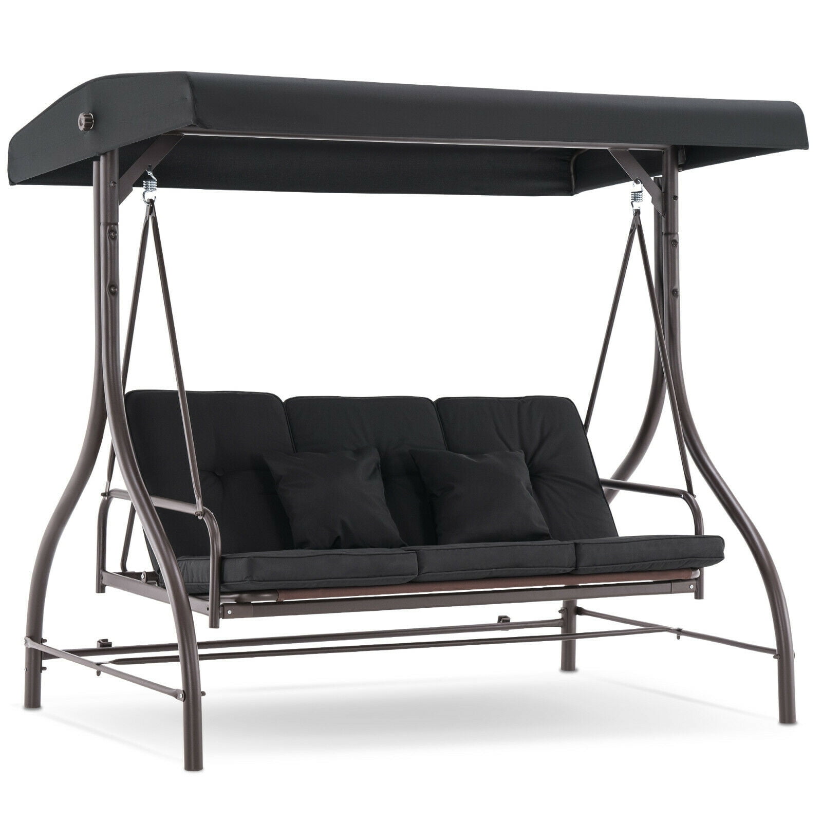 Mcombo 3 Seat Outdoor Patio Swing Chair Adjustable Backrest And Canopy Porch Glider W Cushions 4068 Com Mcombo 3 Seat Outdoor Patio Swing Chair, Swinging Outdoor Chair Bunnings