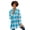 Azure Blue Large Buffalo, variant on Plus Size Pintucked Flannel Shirt