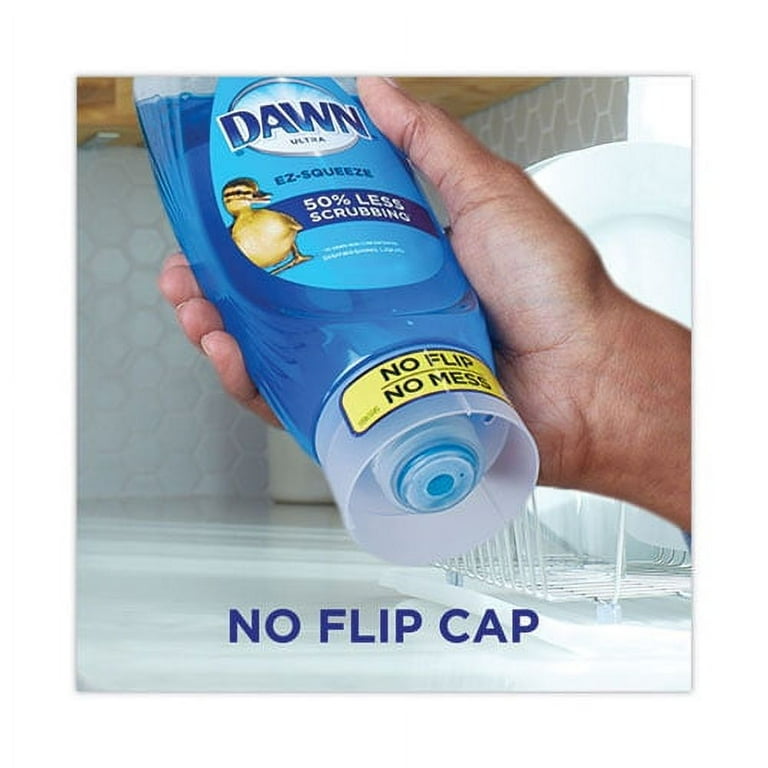 Ultra Liquid Dish Detergent, Dawn Original, Three 22 oz E-Z Squeeze Bottles, 2 Sponges