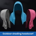 thumbnail image 4 of Pebbuoy Quick Dry Cooling Hoodie Towel Solid Color UV Protection Breathable Sweat Absorbent Sports Running Hood Towel, 4 of 7