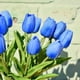 thumbnail image 3 of 16 flores artificiales de tulipanes azules, ramo de tulipanes de poliuretano sintético falso, flor de tacto real + para boda, fiesta, hogar, jardín, oficina, bricolaje, arreglo floral, decoración brillar Juguete, 3 of 4