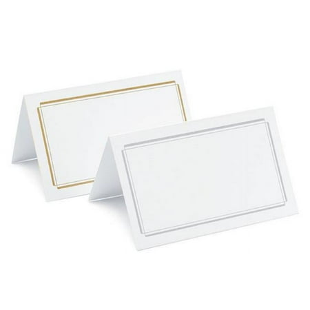 Weddingstar P50-77 Package of 50 Double Border Cards- Silver