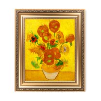 DECORARTS - Sunflowers, Vincent Van Gogh Art Reproduction. Giclee Prints Match with Golden Framed for Wall Decor. Picture Size: 20x16 in, Framed Size: 26x22 in