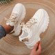 thumbnail image 2 of Zapatillas De Malla Para Mujer Con Paneles, Zapatos De Plataforma De Bajo Perfil Con Cordones De Color Sólido, Zapatos Casuales Que Aumentan La Altura, 2 of 4