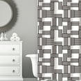 thumbnail image 2 of Bath Bliss White/Black Woven Stripes Design PE and EVA Shower Curtain, 70" x 72", 2 of 5