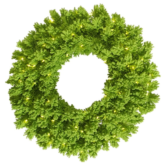 Vickerman 24" Lime Fir Artificial Christmas Wreath, Lime Dura-Lit LED lights.