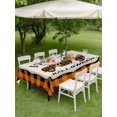 thumbnail image 3 of Outdoor Tablecloth with Umbrella Hole and Zipper, Halloween Rectangle Table Cloth 60x84 Inch Waterproof Tablecloth, Spooky Horror Truck Black Cat Orange Plaid Picnic Table Cover for Patio Camping, 3 of 7