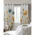 thumbnail image 3 of Floral Watercolor, Blackout Curtains 39 Inches Long for Bedroom, Retro Flower Botanical Leaves Herb Thermal Insulated Room Darkening Black Out Window Curtain Panels Grommet Drapes for Living Room, 3 of 8