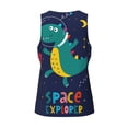 thumbnail image 5 of Fotbe Dinosau Space Explorer Pattern Men's Quick Dry Workout Tank Top Gym Muscle Tee Fitness Bodybuilding Sleeveless T Shirt Breathable Workout Shirt-Medium, 5 of 9