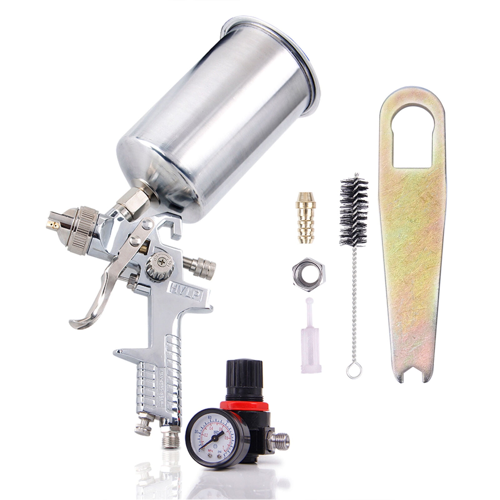 HVLP Auto Paint Air Spray Gun Gravity Feed Car Paint Primer 2.5MM Nozzle Kits 1L 