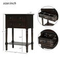 thumbnail image 2 of Console Table with Storage, Rustic 23" Hallway Table, Wood Console Table with 3 Drawers / Shelf, Narrow Sideboard Buffet Cabinet, Console Tables for Living Room Entryway Entrance, Espresso, JA1338, 2 of 9