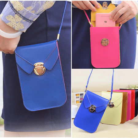 17x11cm PU Leather Shoulder Bag Woman Strap Wallet Purse Portefeuille Mobile Phone Package for under 5.5