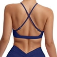 thumbnail image 3 of Brasieres Para Mujer Women's Workout Sports Bras, Deep V Fitness Backless Training Yoga Bra with Padded Push Up Bras for Women Navy L, 3 of 6