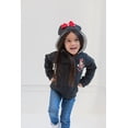 thumbnail image 3 of Sudadera con capucha Disney Minnie Mouse para niños pequeños, rojo/gris, forro polar 3T con cremalle, 3 of 5