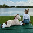 thumbnail image 6 of Homesteed Large Plush Horse Toy 33 Inch Rideable Stuffed Animal Soft Hugging Pillow with Reins for Kids Birthday Baby Shower Gift Brown, 6 of 7
