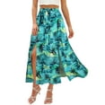 thumbnail image 4 of Nlife Women Hawaiian Floral Maxi High Waist Split Thigh Long Skirt with Pockets, 4 of 7