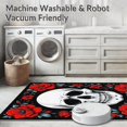 thumbnail image 5 of ODIKA 4'x6' Machine Washable Non-Slip Area Rug, Striking Dark Floral Aesthetic High Traffic Rug, Red, 19257, 5 of 7