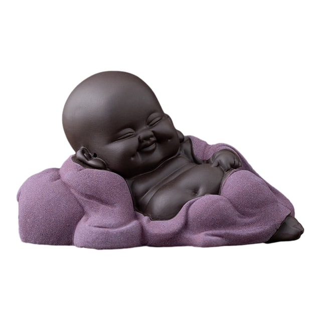 Bewildely El lindo regalo de la estatua de Buda Maitreya de cerámica con detalles exquisitos agrega encanto a la opción de regalo para el hogar Teteras