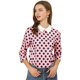 thumbnail image 1 of INSPIRE CHIC Disfraz de Halloween para mujer Polka Dots Contraste Peter Pan Collar Top 3/4 Mangas Blusa Camisa Rosa M, 1 of 6