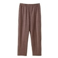 thumbnail image 3 of Mens Plaid Pajama Pants Couples Lounge Pants Winter Warm Plush Lined Sleepwear Elastic Cozy Unisex Home PJ Pants Coffee XL, 3 of 5
