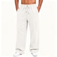 thumbnail image 6 of HomeDM Men's Wide Leg Sweatpants Drawstring Open Bottom Joggers with Pockets Casual Athletic Pants for Gym Workout, 6 of 7