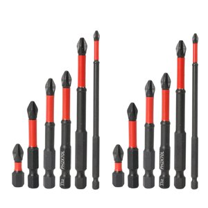 12PCS Longue S2 Boutons à tournevis en acier PH2 Phillips Bits, Compatible avec les perceuses à cordon et sans fil