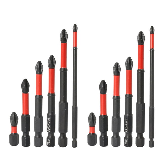 12PCS Longue S2 Boutons à tournevis en acier PH2 Phillips Bits, Compatible avec les perceuses à cordon et sans fil