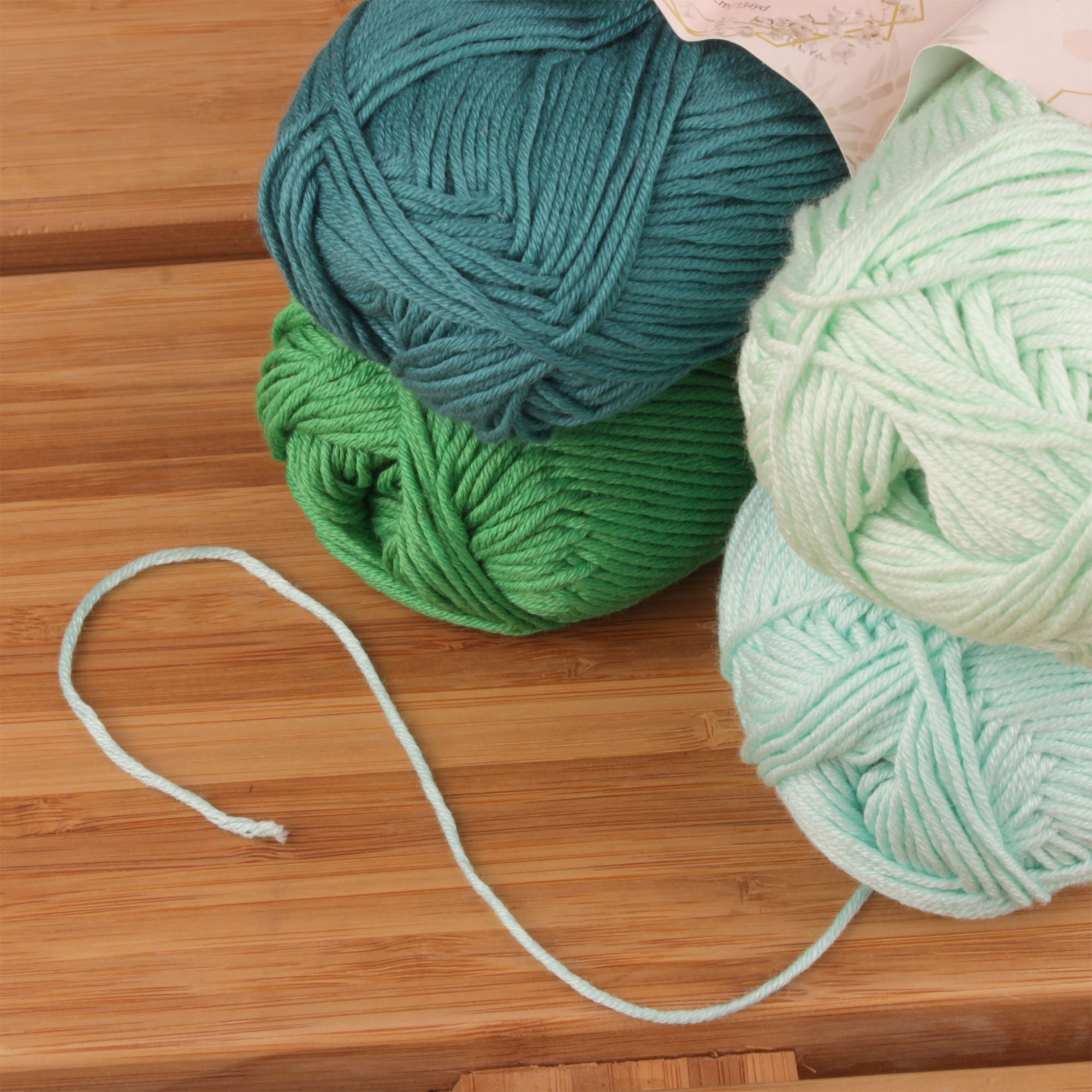 JubileeYarn Bamboo Cotton Sport Yarn - Shades of Green - 4 Skeins