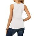 thumbnail image 5 of Tank Tops for Women Plus Size under $5 Round-Neck Loose Sleeveless Vest Pullover Tops White XL, 5 of 6