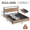 thumbnail image 2 of Hlivelood Full Size Platform Bed Frame with Headboard and 4 Storage Drawers, Metal Bed with Lights, Outlets & USB, No Box Spring Needed, Noise-Free, 2 of 6