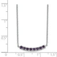 thumbnail image 2 of Sterling Silver Rhodium plated Amethyst Bar with 2in Extender Pendant Necklace, 2 of 5