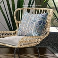 thumbnail image 2 of Pond Peacock Throw Pillow with Removable Cover in Gray Muted Blue Light Blue 18x18, 2 of 4