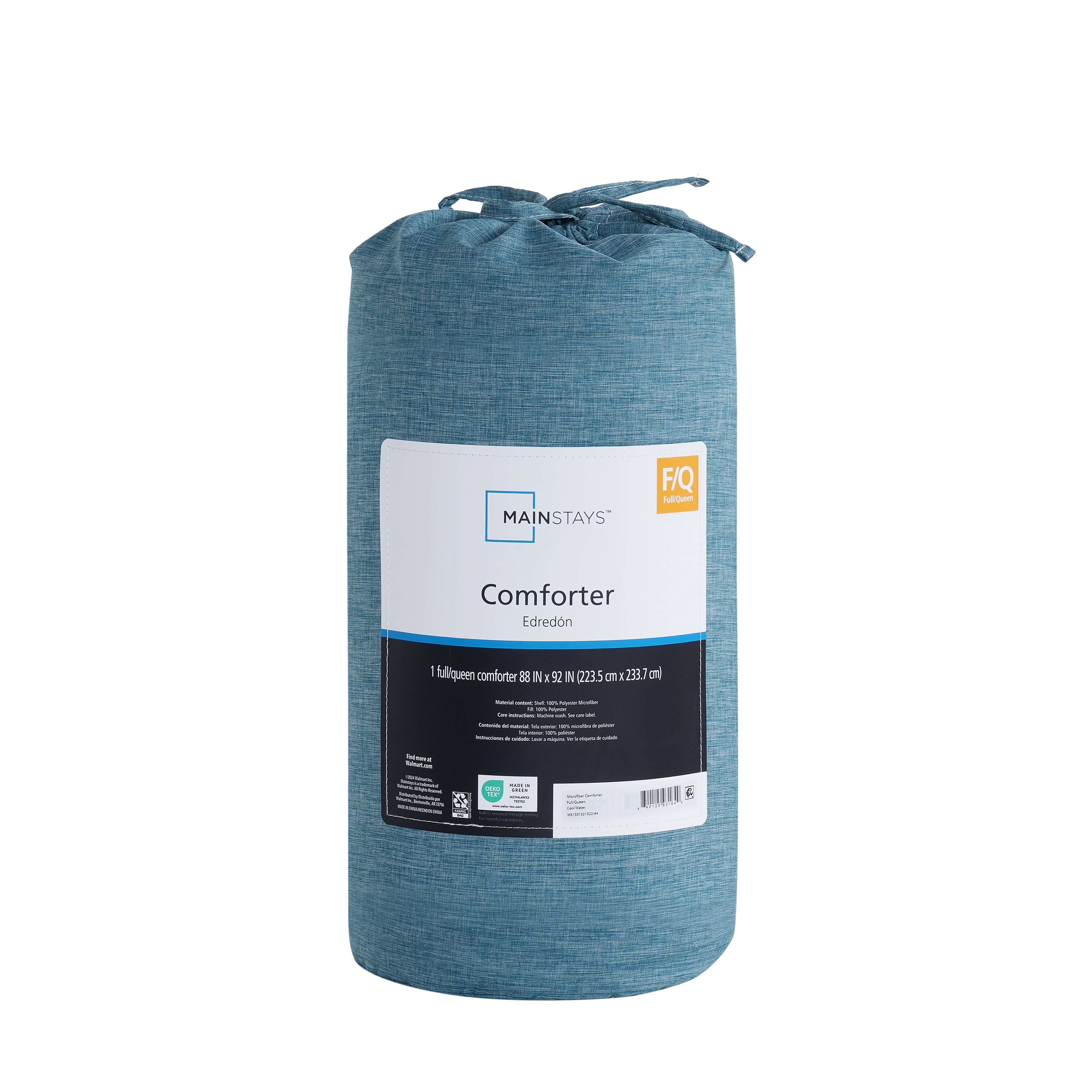 Mainstays Super Soft Microfiber Reversible Comforter, Full/Queen, Cool Blue, 1 Piece
