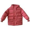 thumbnail image 5 of Hood for Kids Girl Boy Fall Winter Collared Neck Long Thermal Thick Puffer with Hood Plain Parkas Jacket Hood Coats Child 2026 Soft Comfy Clothing 5 Years, 5 of 6