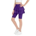 thumbnail image 2 of Tdoqot Girls Yoga Shorts with Skirt- High Waist Soft Cotton Ruffle Summer Kids Dance Shorts Purple Size 14, 2 of 7
