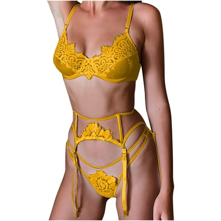 

NARABB Ladies Elegant Sexy Lingerie Floral Embroidery Gauze Underwear