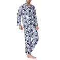 thumbnail image 2 of Hirioo Blue Fish1 for Men's Pajama Sets 2 Piece Pjs Men's Long-Sleeved Pajama Set Button Down Sleepwear,S-XXL-X-Large, 2 of 7