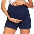 thumbnail image 4 of Ohufall Womens Maternity Workout Shorts Summer Soft Comfy Elastic High Waist Athletic Short Pants Fashion Loose Breathable Casual Pregnancy Shorts, 4 of 5