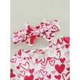 thumbnail image 5 of Bagilaanoe Newborn Baby Girl Valentine's Day Rompers Letter/Heart Print Flare Long Sleeve Bodysuit Dress + Headband 6M 12M 18M 24M Infant Casual One Piece Jumpsuit, 5 of 7