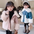 thumbnail image 2 of Little Girls Fur Jackets Winter Blue Pink Faux Leather with Fur Luxury Clothes Toddler Elegant Baby Warm Outerwear 2 3 4 5 7 9T, 2 of 6