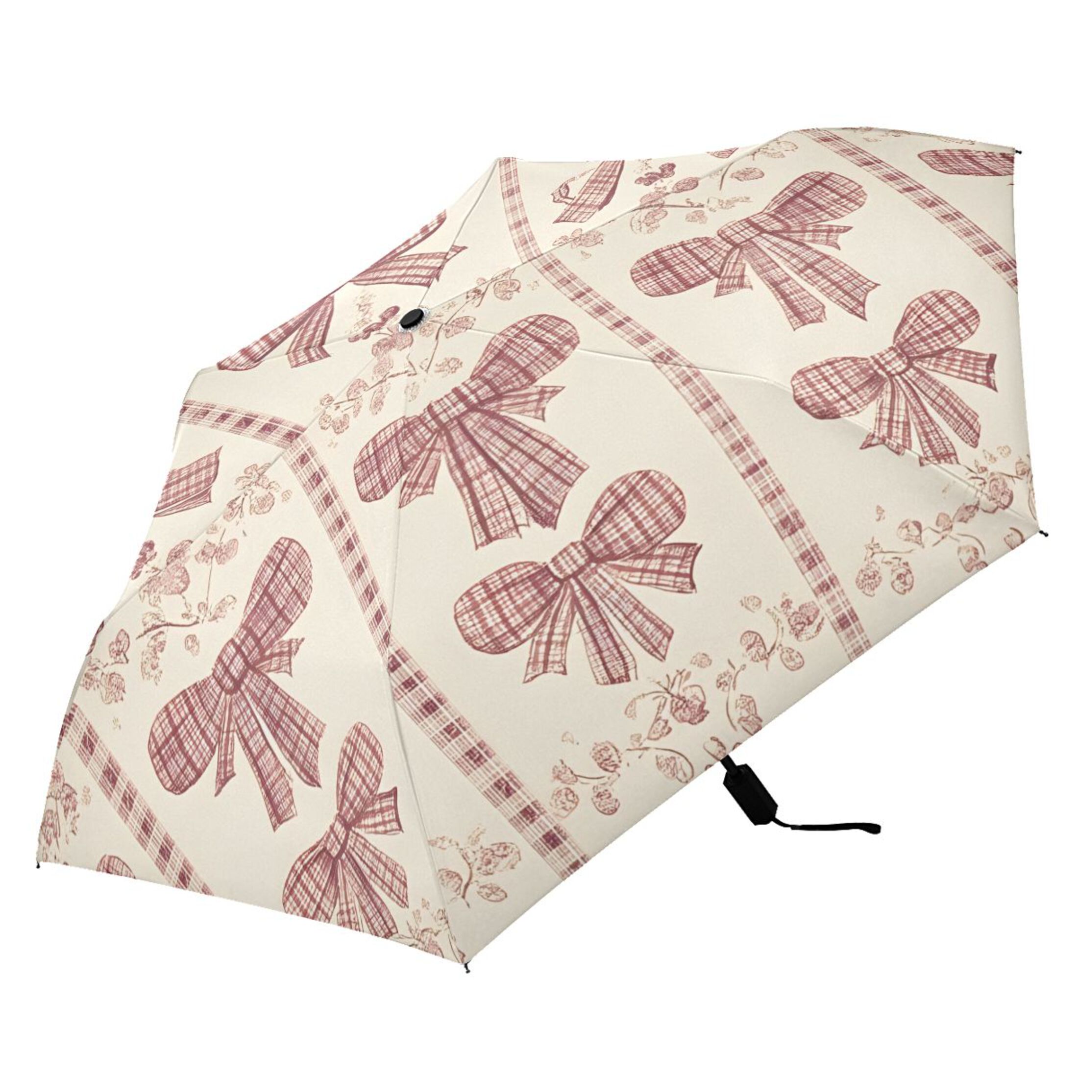 ALAZA Retro Bows UPF 50+ Compact Folding Umbrella for Rain Travel Umbrella Packable