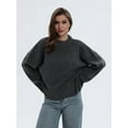 thumbnail image 3 of Women'S Oversized Sweaters Fuzzy Chunky Warm Pullover Sweater Dark Gray M, 3 of 6