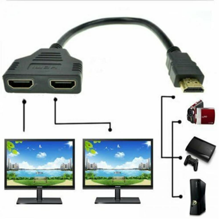 Cable HDMI Splitter 1 Male To Dual HDMI 2 Female Y Splitter Adapter in HDMI  HD LED LCD TV 30cm – 800 LEKE – Kapidani PCCSERVICE