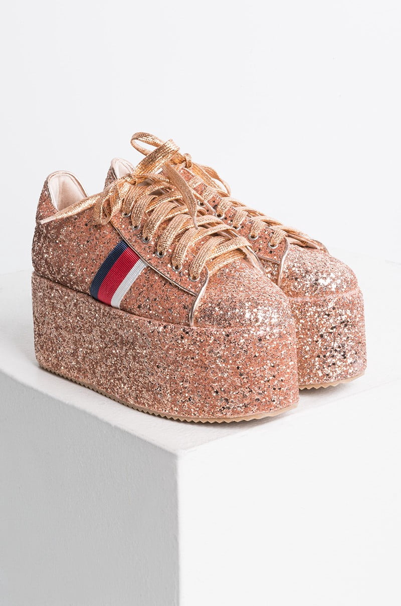 rose gold designer sneakers