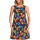 thumbnail image 1 of Fotbe Colorful Pineapples1 Vestido de Verano sin Mangas para Mujer – Vestido Midi Línea A, Estilo Camiseta Floral, Vestido Playero Casual y Fluido, 1 of 7